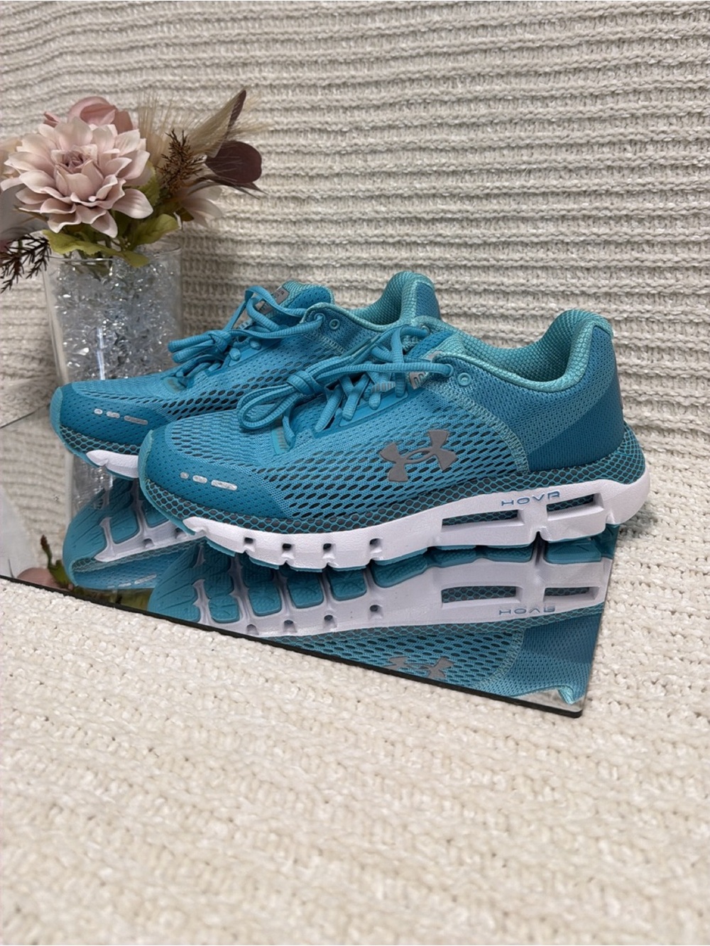 Under Armour Teal Blue HOVR Mesh Running Sneakers